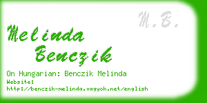 melinda benczik business card